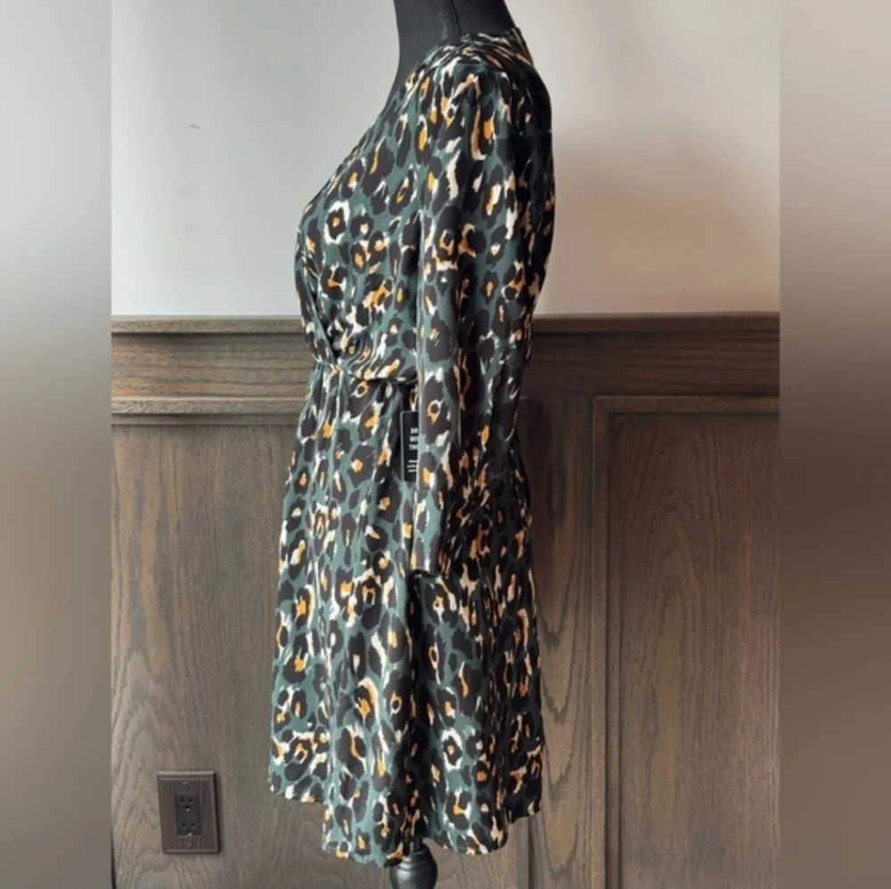 Express Animal Print Long Sleeve Dress - Picture 2 of 8